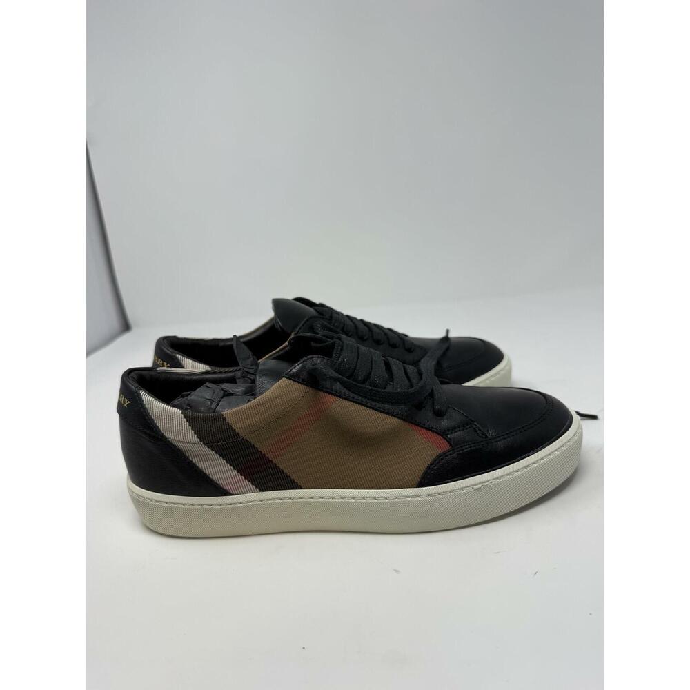 Burberry Women’s Unisex Low-Top Sneakers Check & Black Leather EU 38 / US 7.5 - Picture 6 of 11